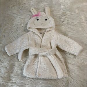 Hudson Baby girls plush lamb bathrobe 0-9mo